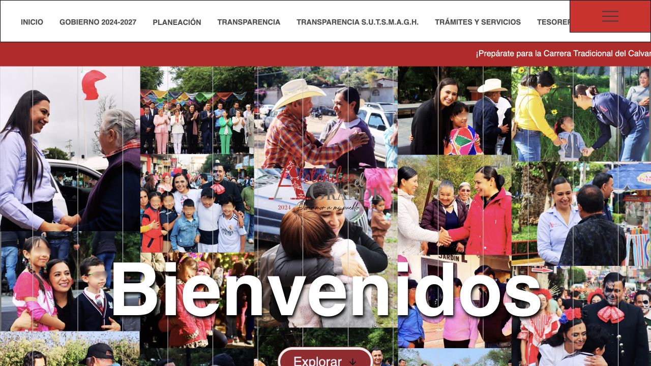 Captura del sitio web de Atotonilco el Grande